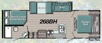 29' 2018 Gulf Stream Kingsport Ultra Lite 268BH w/Slide - Bunk House Floorplan