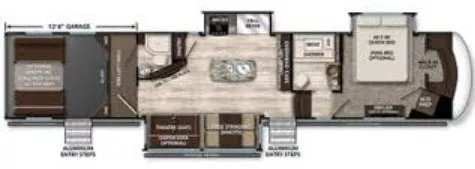43' 2016 Grand Design Momentum 397TH w/3 Slides & Generator Floorplan