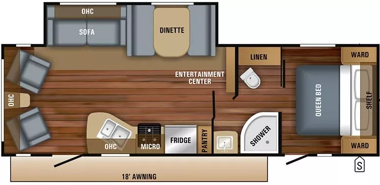 30' 2019 Jayco Jay Flight Slx 265RLS w/Slide Floorplan