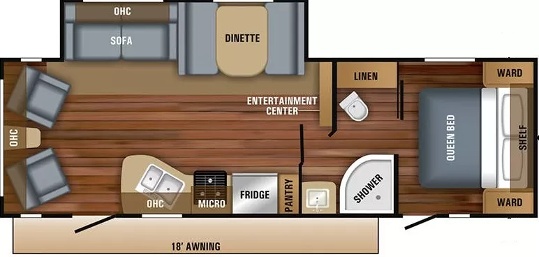 30' 2019 Jayco Jay Flight Slx 265RLS w/Slide Floorplan