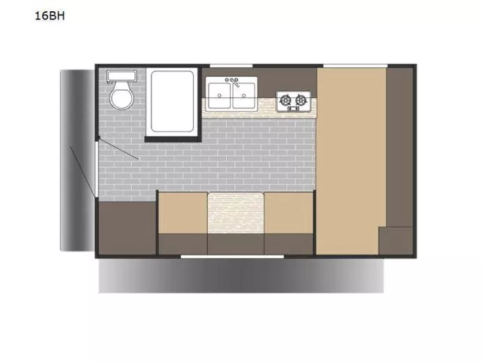 16' 2023 Sunset Park Sun Lite 16BH - Bunk House Floorplan