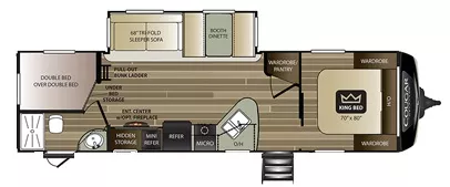 34' 2020 Keystone Cougar 29BHS w/Slide - Bunk House Floorplan