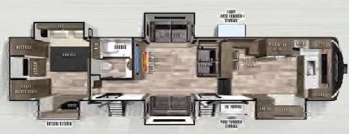 42' 2021 Forest River Cardinal Limited 403FKLE w/5 Slides Floorplan