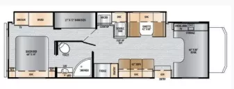 32' 2024 Forest River East To West Entrada 3100FB w/Slide - Bunk House Floorplan