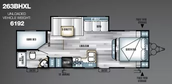 31' 2016 Forest River Salem Cruise Lite 263BHXL w/Slide - Bunk House Floorplan