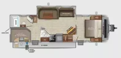 34' 2022 Jayco White Hawk 29BH w/Slide - Bunk House Floorplan