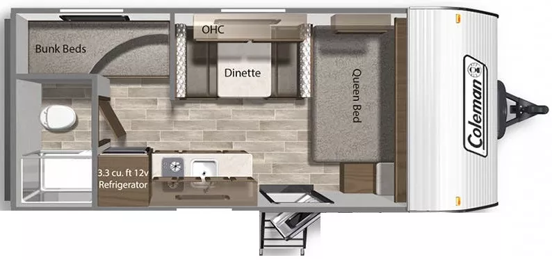 20' 2022 Dutchmen Coleman 17B - Bunk House Floorplan