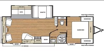 29' 2017 Forest River Catalina 251 RLS w/Slide Floorplan
