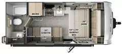21' 2024 Forest River Rockwood Geo Pro G19FD Floorplan