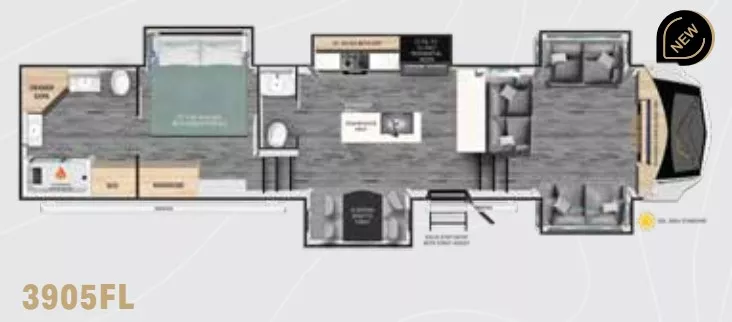 44' 2024 Heartland Big Country M-3905FL w/5 Slides Floorplan