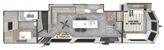 45' 2024 Forest River Salem Grand Villa 42VIEW w/2 Slides - Bunk House Floorplan