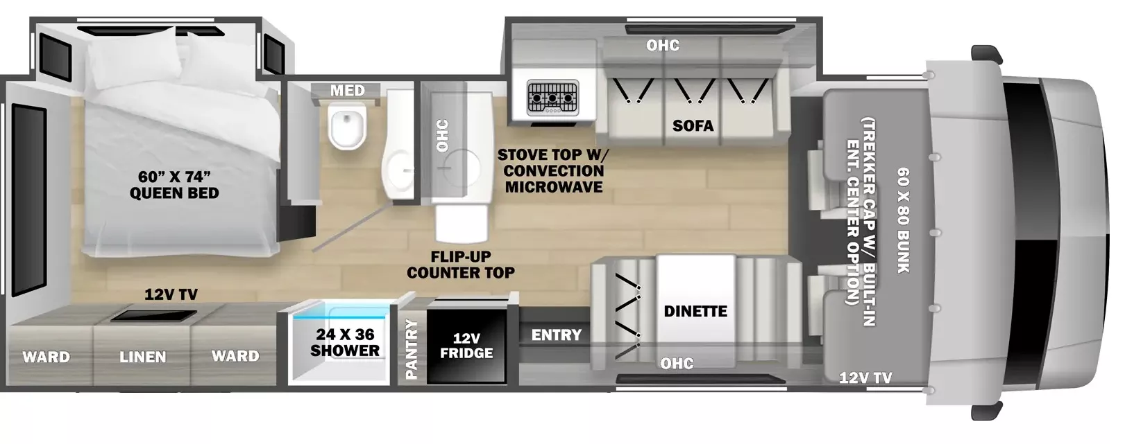30' 2022 Forest River Forester Classic 2861DS w/2 Slides Floorplan