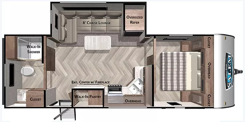 27' 2020 Forest River Salem 22RBS w/Slide Floorplan