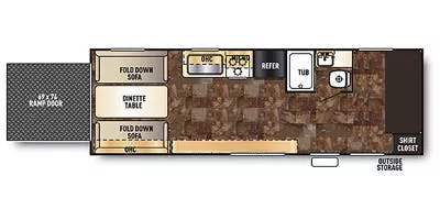 28' 2014 Forest River Grey Wolf 25RR - Toy Hauler Floorplan