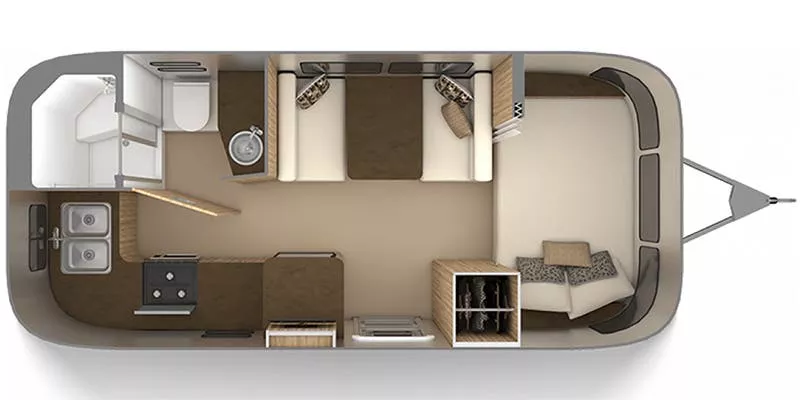 20' 2019 Airstream Flying Cloud 20FB Floorplan