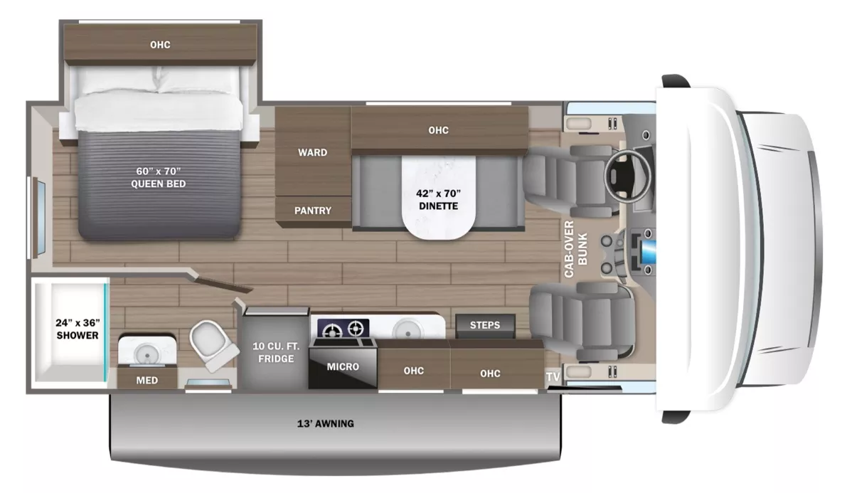 25' 2025 Jayco Redhawk SE 22C w/Slide Floorplan