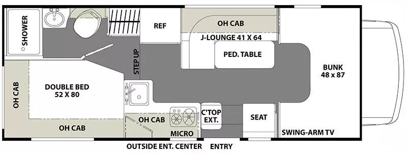 24' 2017 Coachmen Freelander Micro 20CB Floorplan