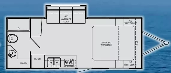 23' 2010 Heartland Edge Ultra M-21 w/Slide Floorplan