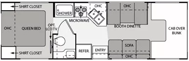 30' 2010 Dutchmen Four Winds 28A Floorplan