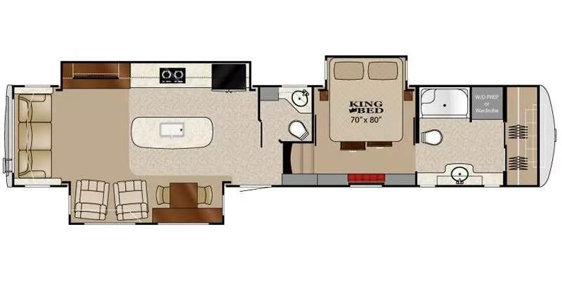 42' 2018 Heartland Landmark 365 NEWPORT w/3 Slides & Generator Floorplan