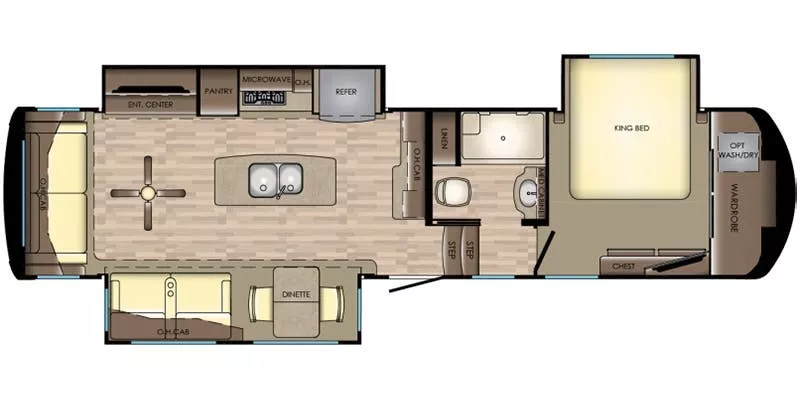 36' 2018 Redwood 3401RL w/3 Slides Floorplan