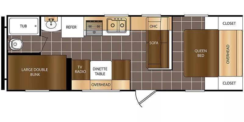 28' 2017 Primetime Avenger 26BH - Bunk House Floorplan