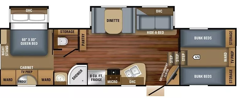 34' 2019 Jayco Eagle Ht 29.5FBDS w/2 Slides Floorplan