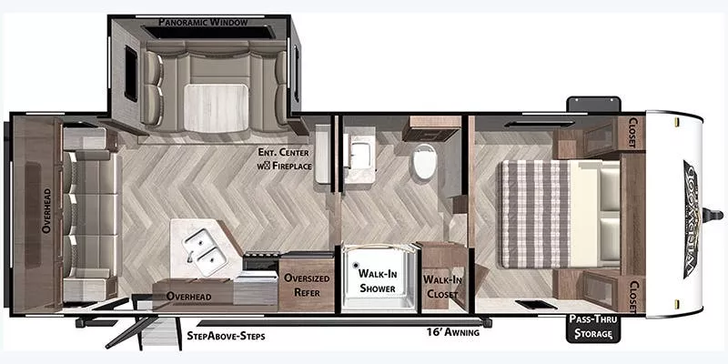 28' 2021 Forest River Wildwood X-Lite 24RLXL w/Slide Floorplan