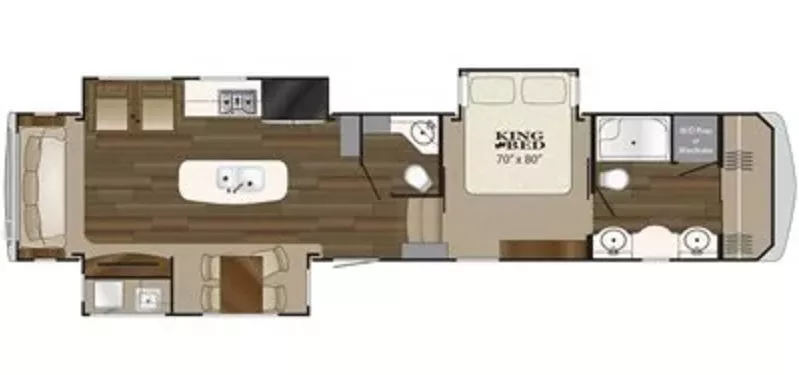 42' 2018 Heartland Bighorn 3955FB w/5 Slides Floorplan