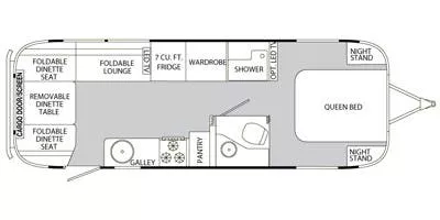 28' 2014 Airstream Flying Cloud Eddie Bauer 27FB - Toy Hauler Floorplan