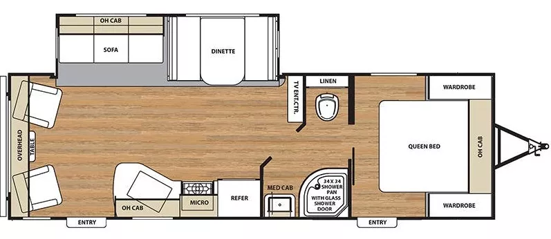 29' 2017 Forest River Coachmen Catalina Legacy 263RLS w/Slide Floorplan