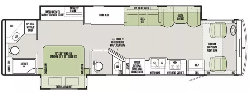 38' 2020 Tiffin Allegro Open Road 36UA FORD 26K w/2 Slides - Bunk House Floorplan