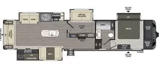 41' 2020 Keystone Laredo 380MB w/4 Slides Floorplan