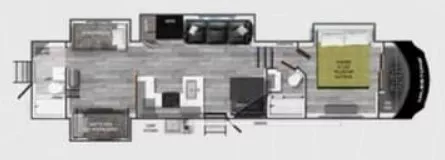 43' 2023 Heartland Milestone 386BH w/5 Slides - Bunk House Floorplan