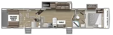 42' 2022 Forest River Cherokee Wolf Pack 365PACK16 w/2 Slides & Generator  - Toy Hauler Floorplan