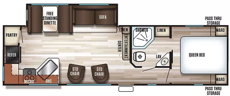 30' 2018 Forest River Cherokee 274RK w/Slide Floorplan