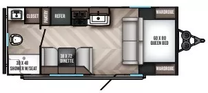 23' 2021 Palomino Solaire 202RB Floorplan