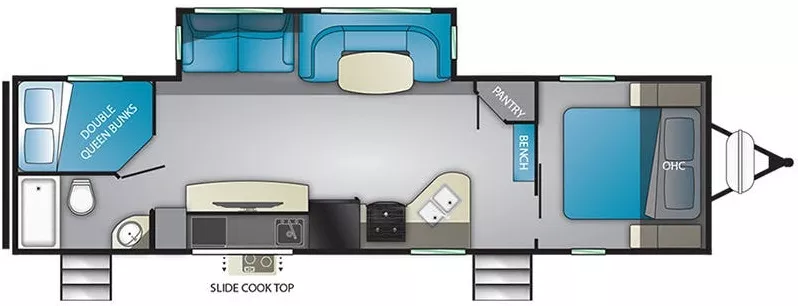 36' 2021 Heartland Mallard 312 w/Slide - Bunk House Floorplan