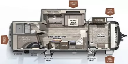 32' 2022 Forest River Rockwood Ultra Lite 2706WS w/2 Slides Floorplan