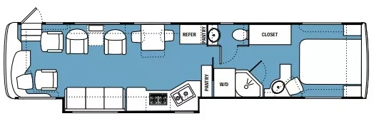 40' 2000 Monaco Dynasty KING 350hp Cummins w/Slide Floorplan