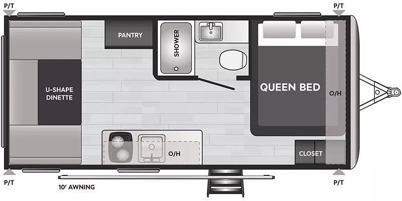 22' 2021 Keystone Springdale Mini 1750RD Floorplan