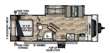 28' 2022 Venture RV Sporttrek 251VFK w/Slide Floorplan