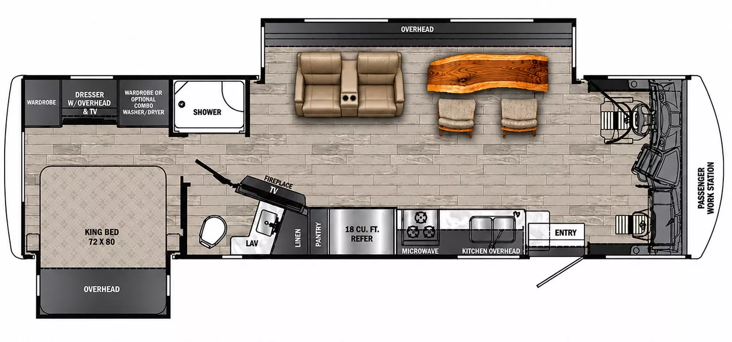 34' 2018 Forest River Georgetown 5 31L w/2 Slides Floorplan