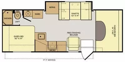 26' 2013 Fleetwood Jamboree Searcher 25K w/Slide Floorplan