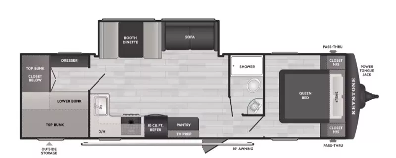 33' 2025 Keystone Springdale 291BRC w/Slide - Bunk House Floorplan