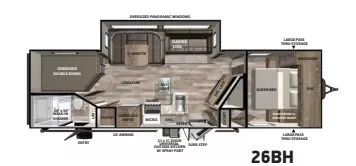 38' 2020 Forest River Vibe 26BH w/Slide - Bunk House Floorplan