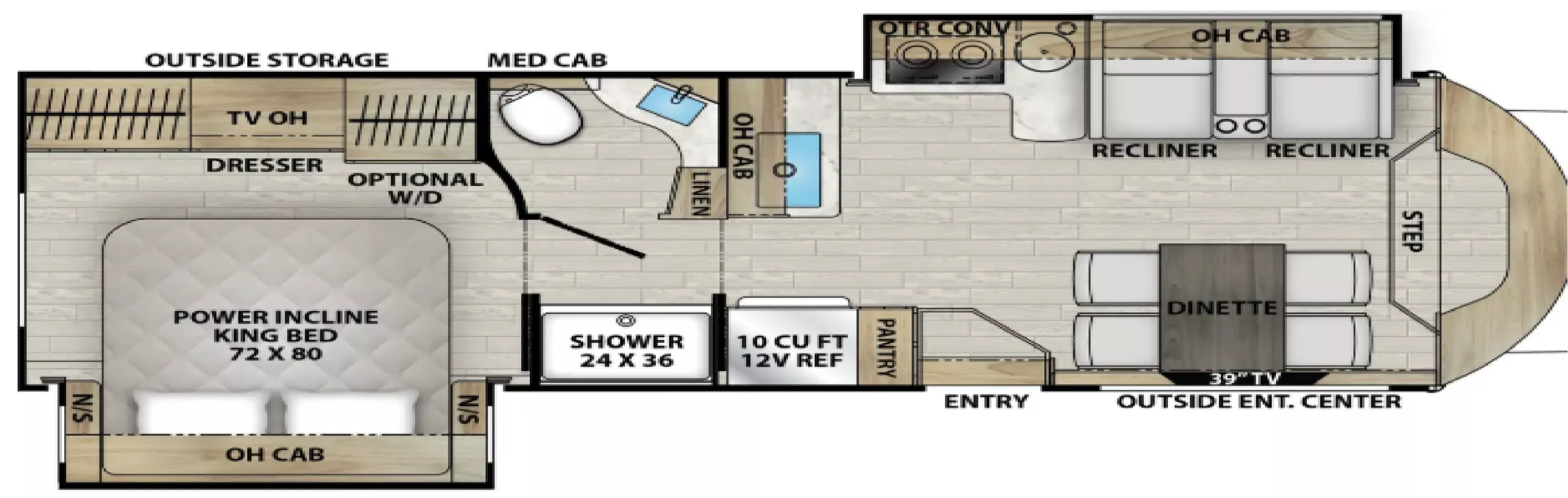 32' 2025 Coachmen Concord 321DS w/2 Slides Floorplan
