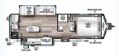 34' 2023 Forest River East To West Alta 2810KIK w/2 Slides Floorplan