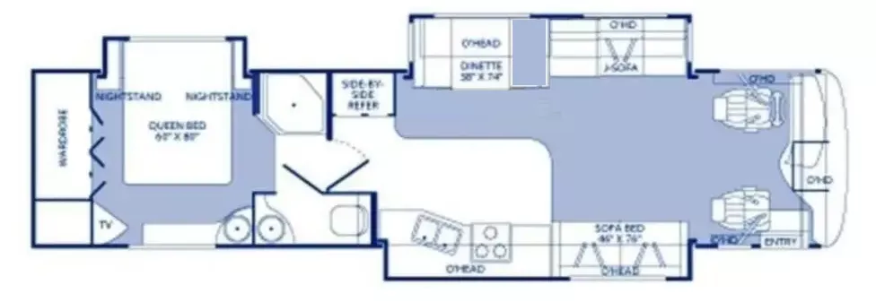 39' 2005 Fleetwood Discovery 39S 330hp Caterpillar w/4 Slides Floorplan