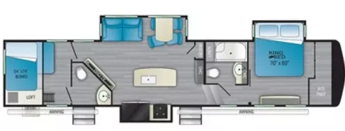 40' 2022 Heartland Bighorn 37TB w/3 Slides Floorplan